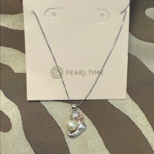 Silver Necklace with Pearl Pendant